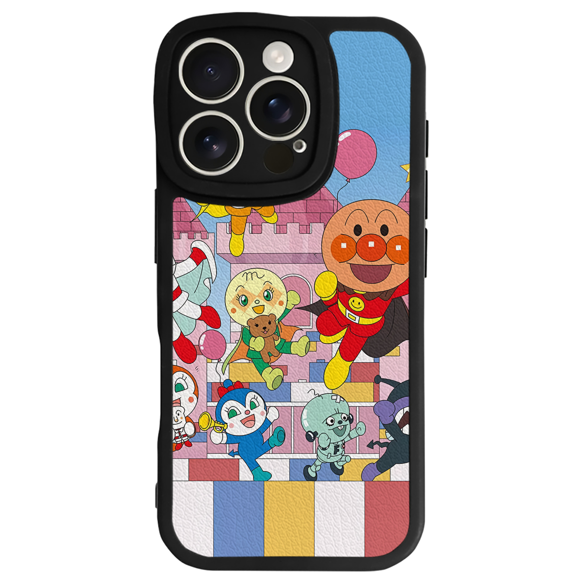 （画像用） アンパンマン Anpanman 【iPhone 16シリーズ対応】シリコンスマホケース（レザー調） 材質：シリコン